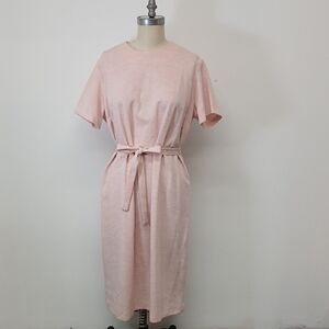 Vintage 1960's Myrette Pink Shift Dress with Tie Waist